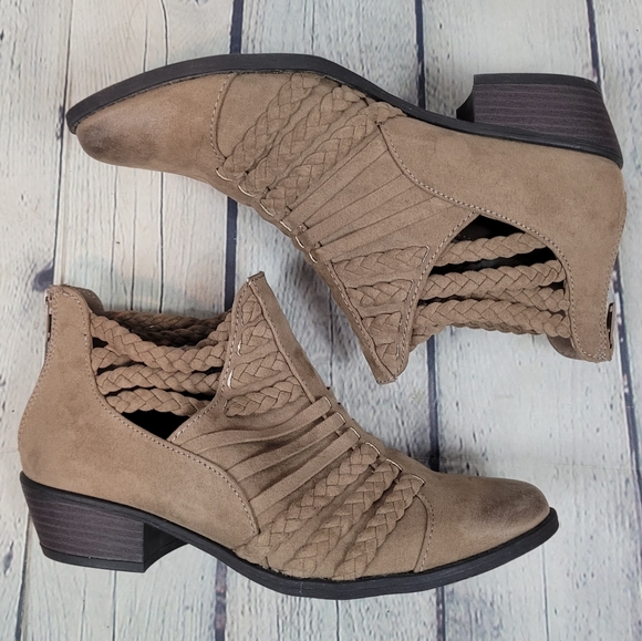 ALTAR'D STATE | braided strappy heel zip western boho ankle boot bootie - Picture 2 of 10